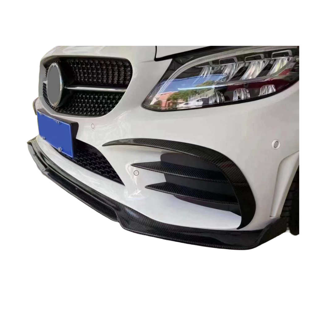 LRS Mercedes C-Class W205 Facelift Front Bumper Canards (2019-2020)